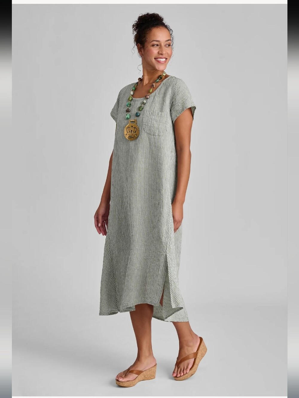 Flax Stretched Top - Linen Shift Dress Size S